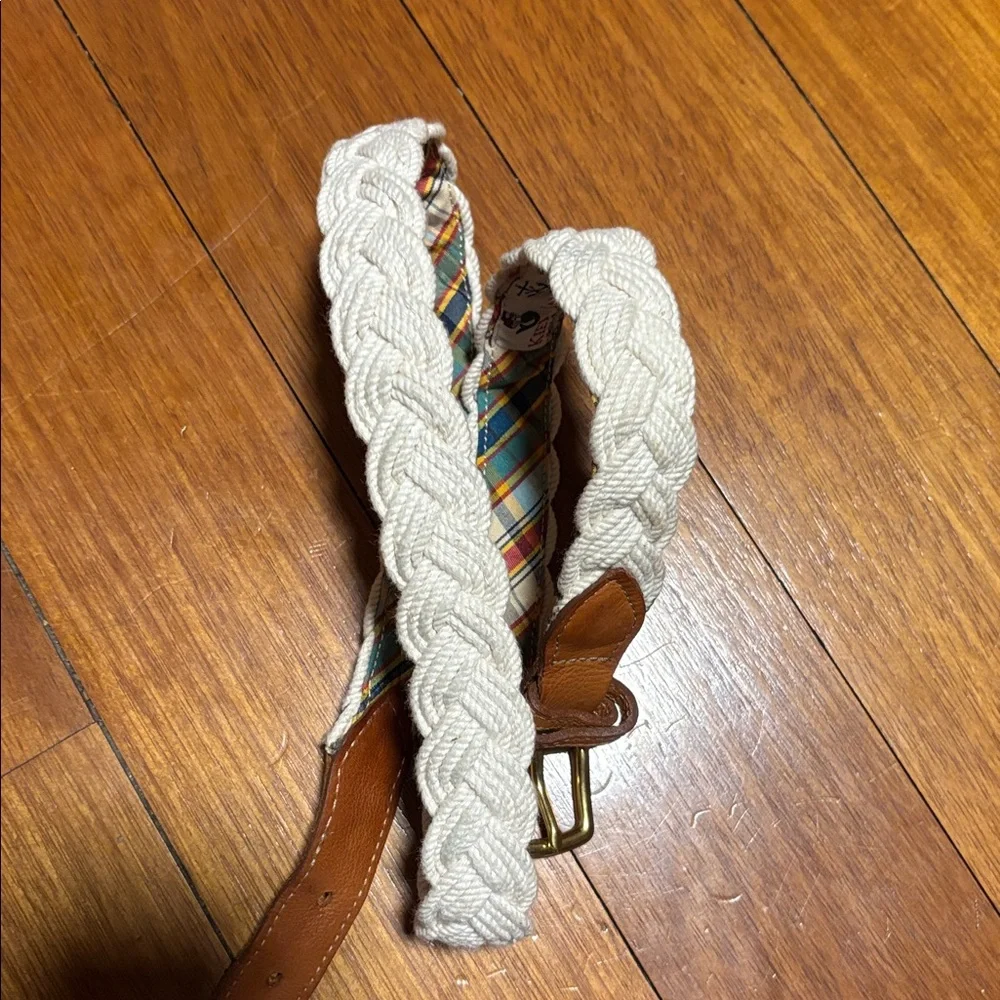 Kiel James Patrick Plaid and Braided Belt